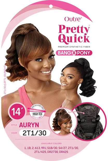 Outre Pretty Quick Bang x Pony Auryn 14″ Synthetic Ponytail & Bang Hairpiece