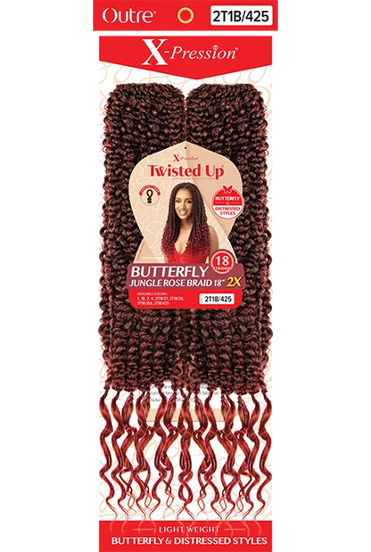 Outre X-Pression Twisted Up Butterfly Jungle Rose Braid 18" 2X