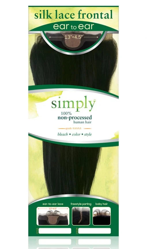 Outre Simply Closure Natural Straight 12″ Ear-to-Ear Silk Lace Frontal – 100% Unprocessed Human Hair