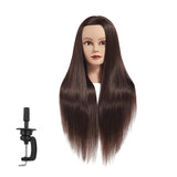 Training Head 26"-28" Mannequin Head Hair Styling Manikin Cosmetology Doll Head Synthetic Fiber Hair Hairdressing Training Model Free Clamp (1711D0420)