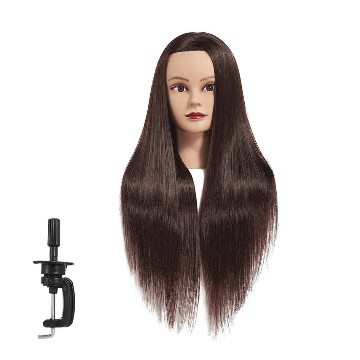 Mannequin Head with 80% Human Hair, 26'' Cosmetology Mannequin Head with  Real Hair Practice Hair Mannequin Head Doll Head for Hair Styling Training