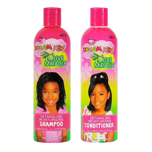 African Pride Dream Kids Olive Miracle Shampoo & Conditioner 12oz Find Your New Look Today!