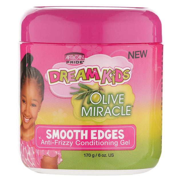 African Pride Dream Kids Olive Miracle Smooth Edges Anti-Frizzy Conditioning Gel - Contains Olive Oil, Reduces Hair Dryness & Breakage, 6 Oz Find Your New Look Today!