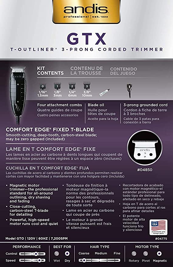 Andis 4775 GTX T-Outliner Trimmer, Black Find Your New Look Today!