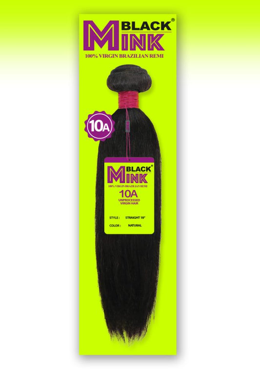 BLACK MINK-STRAIGHT 100% VIRGIN UNPROCESSED REMY HUMAN HAIR