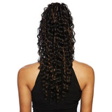 Mane Concept Human Hair Blend Ponytail Deep Wave Wrap N Tie 24"