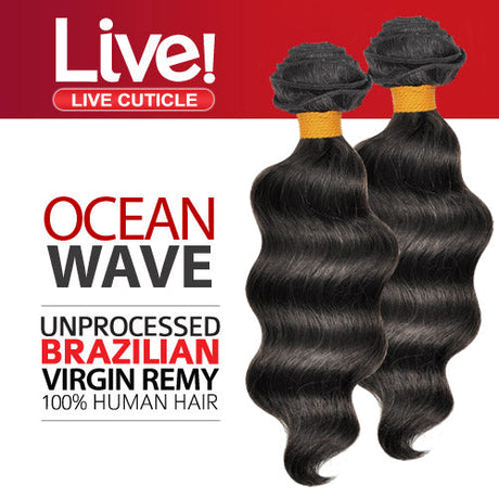 Live! Unprocessed Brazilian Virgin Remy Human Hair Weave Ocean Wave [12"-22"]
