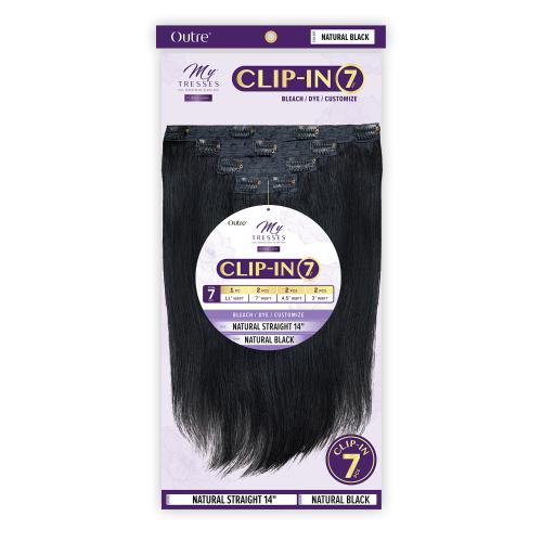 My Tresses Purple Label Unprocessed Human Hair Clip In Weave Natural Straight (7Pcs) (12-22")