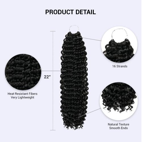 Authentic Synthetic Hair Crochet Braids 6X Value Pack Water Wave 22"