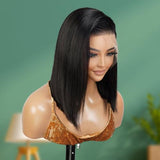 UpScale 100% Human Hair Pre Plucked 13x4 Lace Frontal Wig Bob 12"