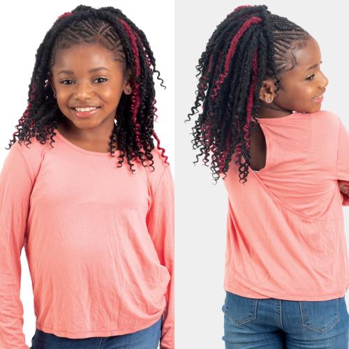 FreeTress Crochet Braids 3X Kids Butterfly Loc With Curls 8"
