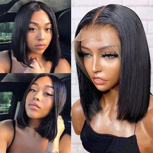 UpScale 100% Human Hair Pre Plucked 13x4 Lace Frontal Wig Bob 12"