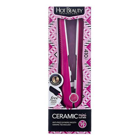 Hot Beauty Ceramic 1/2" Compact Mini Flat Iron