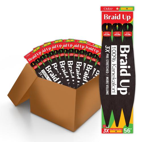 BOX DEAL Outre Braids Braid Up Kanekalon 3X Pre Stretched Braid 56" (50 packs/box)