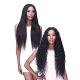 Bobbi Boss Bundle Unprocessed Human Hair 5" Hand-Tied HD Lace Part Closure Wet N Wavy Spanish Wave(10"-16")