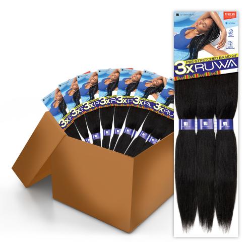 BOX DEAL Sensationnel Synthetic Hair Braids XPRESSION 3X Ruwa Pre-Stretched Braid 24" (70 packs/box)