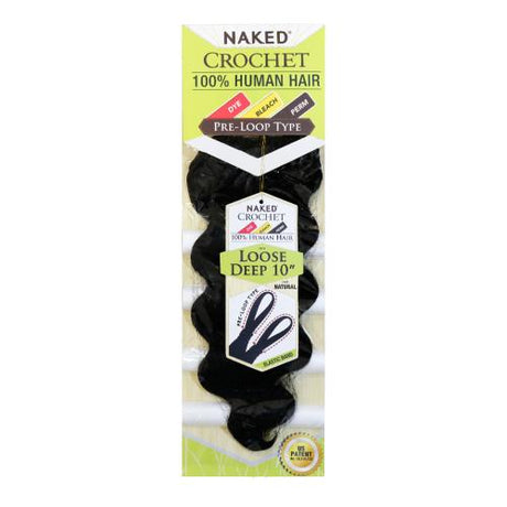 Naked Human Hair Crochet Braids Pre-Loop Type Loose Deep 10"