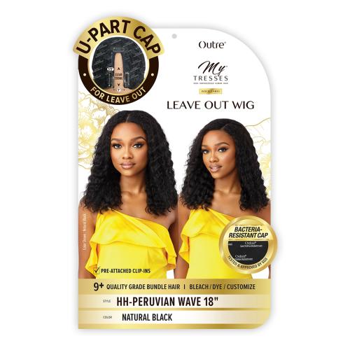 My Tresses Gold Label Unprocessed Human Hair U Part Leave Out Wig HH-Peruvian Wave 18"