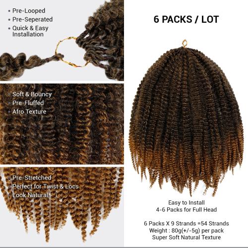 Authentic Synthetic Hair Crochet Braids Pre-Looped Afro Twist 18"