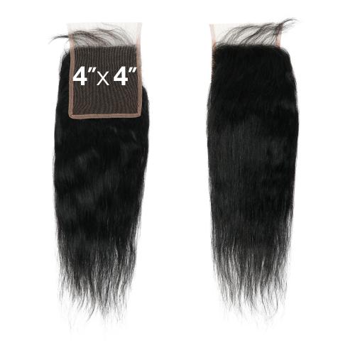 Bare N Natural Unprocessed Virgin Human Hair Weave Wet N Wavy 4x4 HD Lace Closure 12A Bohemian 12"