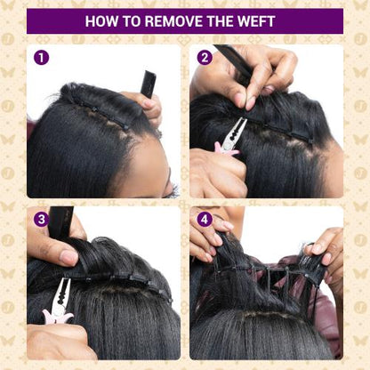 Janet Collection Natural Virgin Remy Human Hair Weave Bella Beads Micro Links Hair Extension Yaky 18" (8Pcs)