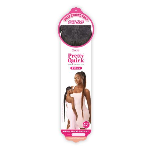 Outre Wrap Ponytail Pretty Quick Natural Braided Fishtail 42"