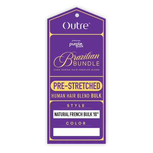 Outre Human Hair Blend Braids Premium Purple Pack Brazilian Bundle Pre-Stretched Natural French Bulk (18-24")