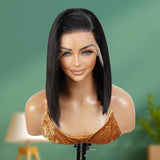UpScale 100% Human Hair Pre Plucked 13x4 Lace Frontal Wig Bob 12"