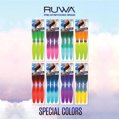 BOX DEAL Sensationnel Synthetic Hair Braids XPRESSION 3X Ruwa Pre-Stretched Braid 24" (70 packs/box)