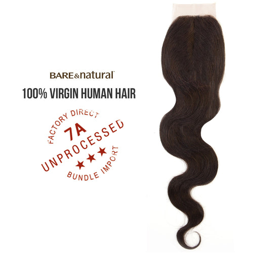 Bare&Natural Virgin Human Hair Weave 7A Lace Part Closure Body Wave Find Your New Look Today!