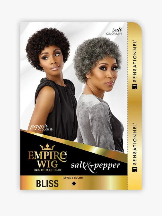 Sensationnnel BLISS 100% Human Hair, Empire, Empire wig, Salt&Pepper, Special Gray Colors, Trendy Natural Look