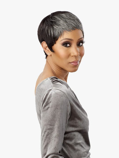 Sensationnel EVIE 100% Human Hair, Empire, Empire wig, Salt&Pepper, Special Gray Colors, Trendy Natural Look