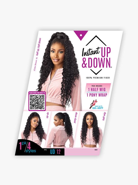 Sensationnel UD 12 Long-length style in thin and Unique, separated crimp curl style with natural layer to give volume.