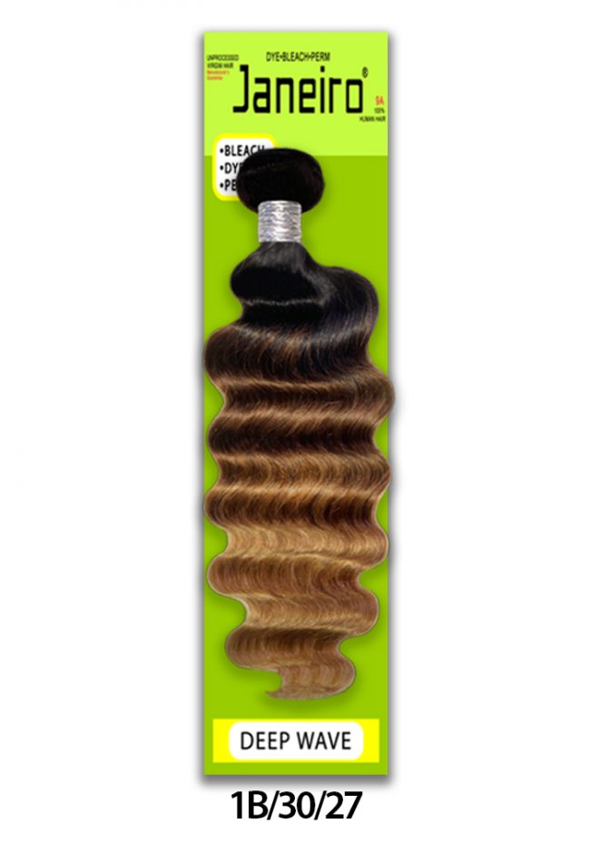 JANEIRO-COLOR DEEP WAVE [1B/30, 1B/30/27, 1B/BURG] 100% UNPROCESSED VIRGIN HUMAN HAIR