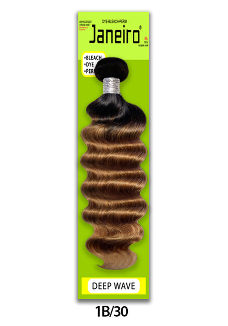 JANEIRO-COLOR DEEP WAVE [1B/30, 1B/30/27, 1B/BURG] 100% UNPROCESSED VIRGIN HUMAN HAIR