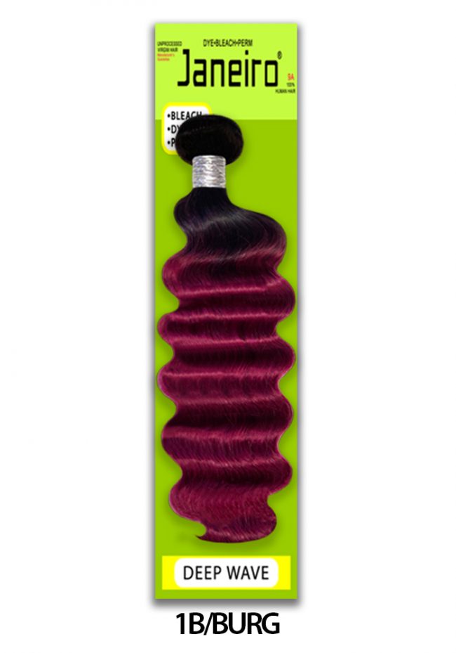 JANEIRO-COLOR DEEP WAVE [1B/30, 1B/30/27, 1B/BURG] 100% UNPROCESSED VIRGIN HUMAN HAIR