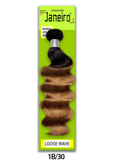 JANEIRO-COLOR LOOSE WAVE [1B/30, 1B/30/27, 1B/BURG] 100% UNPROCESSED VIRGIN HUMAN HAIR