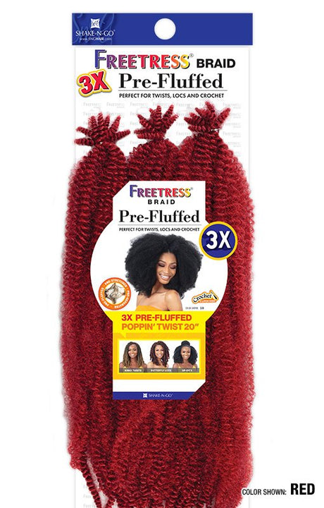 SHAKE-N-GO FREETRESS BRAID - 3X PRE-FLUFFED POPPIN TWISTS