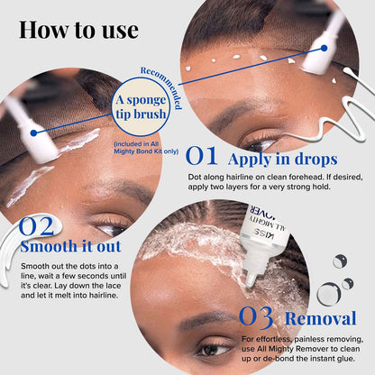 Kiss All Mighty Bond Lace Wig Adhesive & Remover & Wig Cleanser Spray Find Your New Look Today!