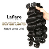 LaFlare Unprocessed Brazilian Virgin Remy Human Hair Weave Natural Loose Deep Find Your New Look Today!