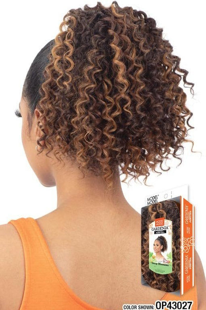 MODEL MODEL GARDENIA DRAWSTRING PONYTAIL - DEEP BLOSSOM