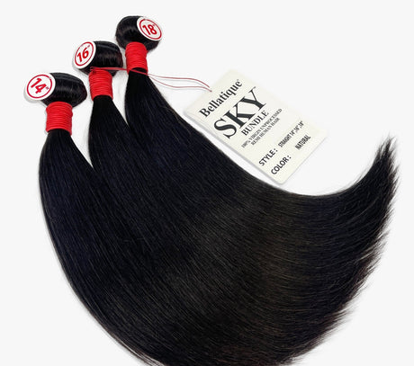 SKY 100% VIRGIN HUMAN HAIR 3 - BUNDLE PACK - STRAIGHT