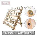 STUDIO LIMITED Braiding Hair Rack, 60 Spool Wooden Braiding Hair Holder, Thread Rack for Sewing, Quilting, Embroidery, Hanging Accessories Find Your New Look Today!