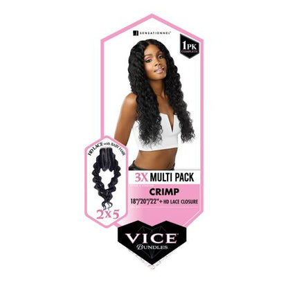 Sensationnel Weave Vice Bundles 3X Multi Pack Crimp With 2X5 HD Lace Closure Find Your New Look Today!