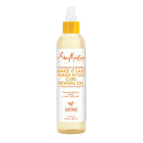 Shea Moisture Coconut Custard Make It Last Wash N'Go Curl Revival Oil 8oz Find Your New Look Today!
