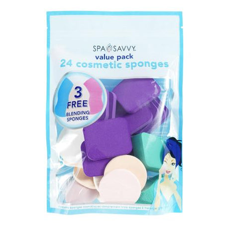 Spa Savvy Cosmetic Sponges Value Pack 24pcs Find Your New Look Today!