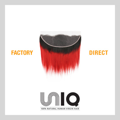 Uniq Hair 100% Virgin Human Hair Brazilian Bundle Hair Weave 13X4 Closure 7A Straight #OTRED Find Your New Look Today!