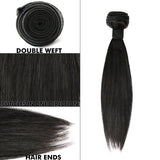 Uniq Hair 100% Virgin Human Hair Brazilian Bundle Hair Weave 7A Straight with 13X4 Closure Find Your New Look Today!