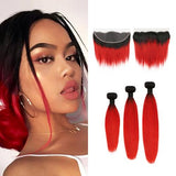 Uniq Hair 100% Virgin Human Hair Brazilian Bundle Hair Weave 7A Straight with 13X4 Closure#OTRED Find Your New Look Today!