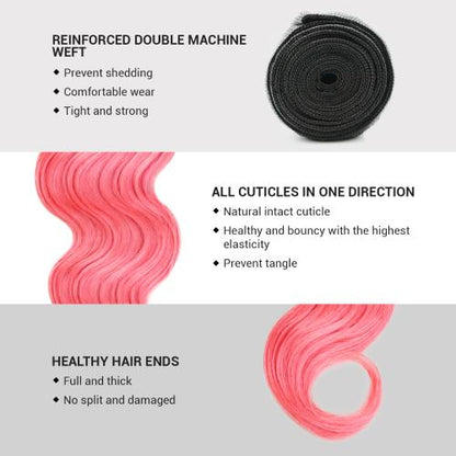 Uniq Hair 100% Virgin Human Hair Brazilian Bundle Hair Weave 9A Body #OTPINK Find Your New Look Today!